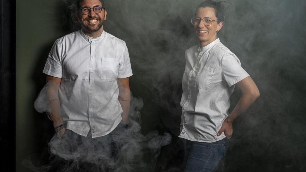 Carito Lourenço y Germán Carrizo, tras La Oficina.