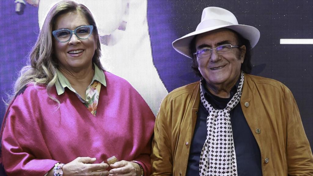 Al Bano y Romina en la rueda de prensa que han ofrecido en Madrid.