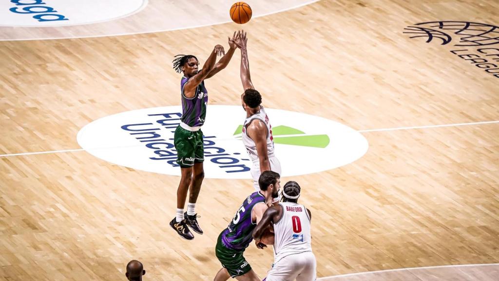 Tyson Carter durante el Unicaja vs. Pallacanestro Reggiana de la BCL