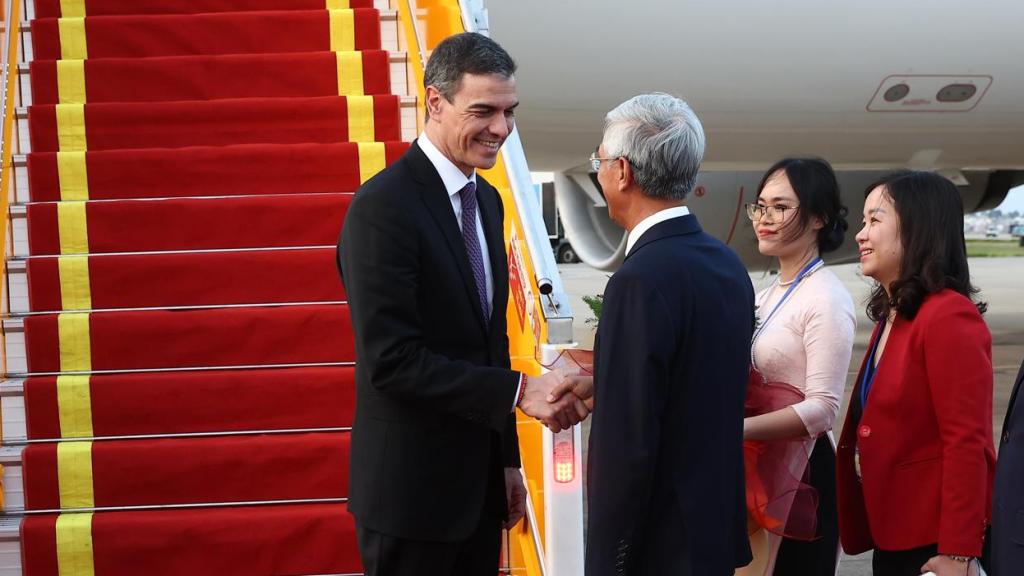 Pedro Sánchez a su llegada este miércoles a Ho Chi Minh.