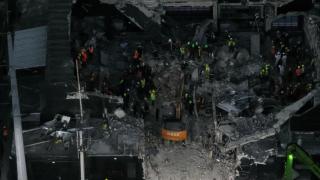 Imagen de cómo quedó la discoteca Jet Set de Santo Domingo tras desplomarse el techo el pasado martes.