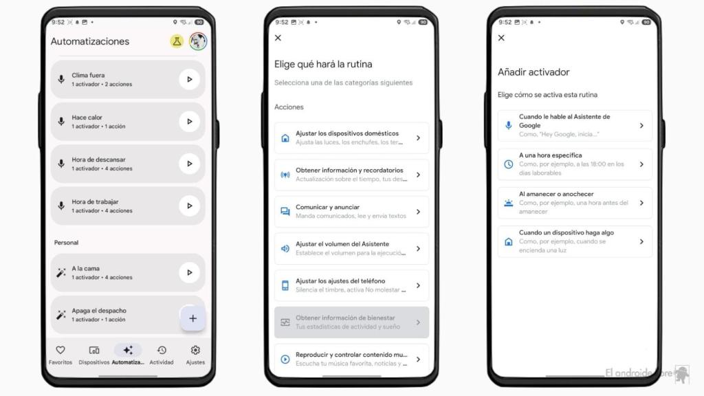 Rutina de trabajo en Google Home