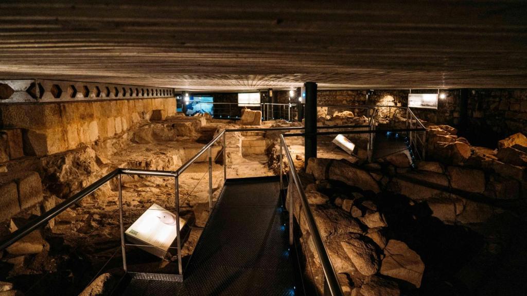 El área arqueológica visitable en la Torre de Hércules en la actualidad.