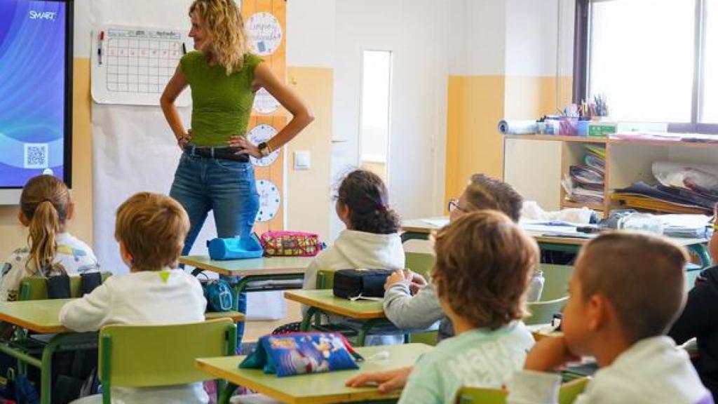 Los alumnos dan clase en un colegio de Castilla y León