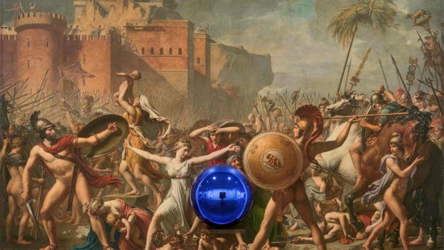 Jeff Koons (1955)  Gazing Ball (“La intervención de las sabinas” de David) 2015-2016. Cortesía del artista © Jeff Koons