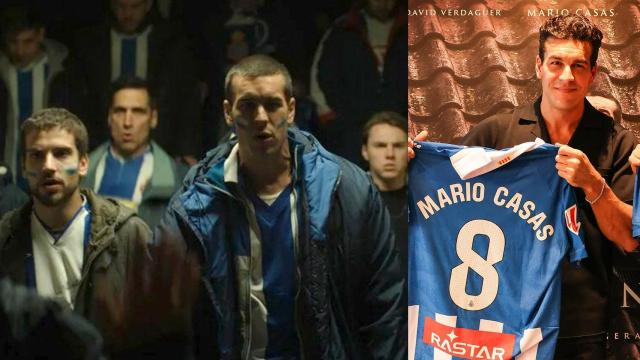 Mario Casas, en la película Muy lejos y con la camiseta del RCD Espanyol