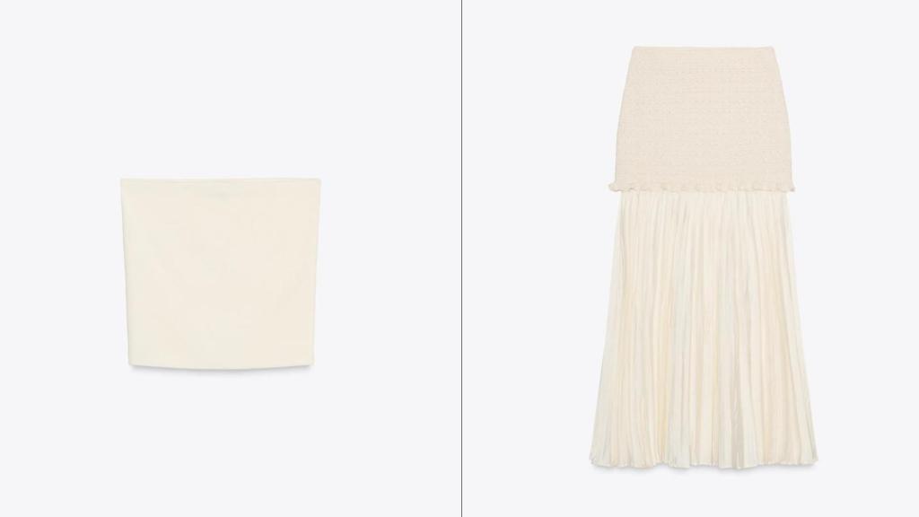 Top y falda en color crudo.