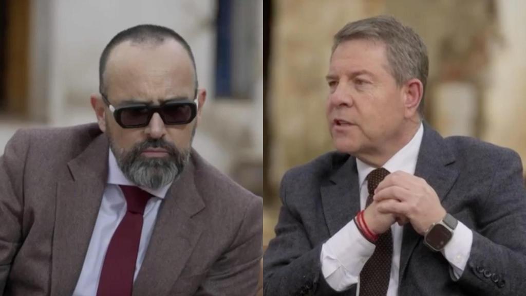 Risto Mejide y Emiliano García-Page en la promo de 'Viajando con Chester'.