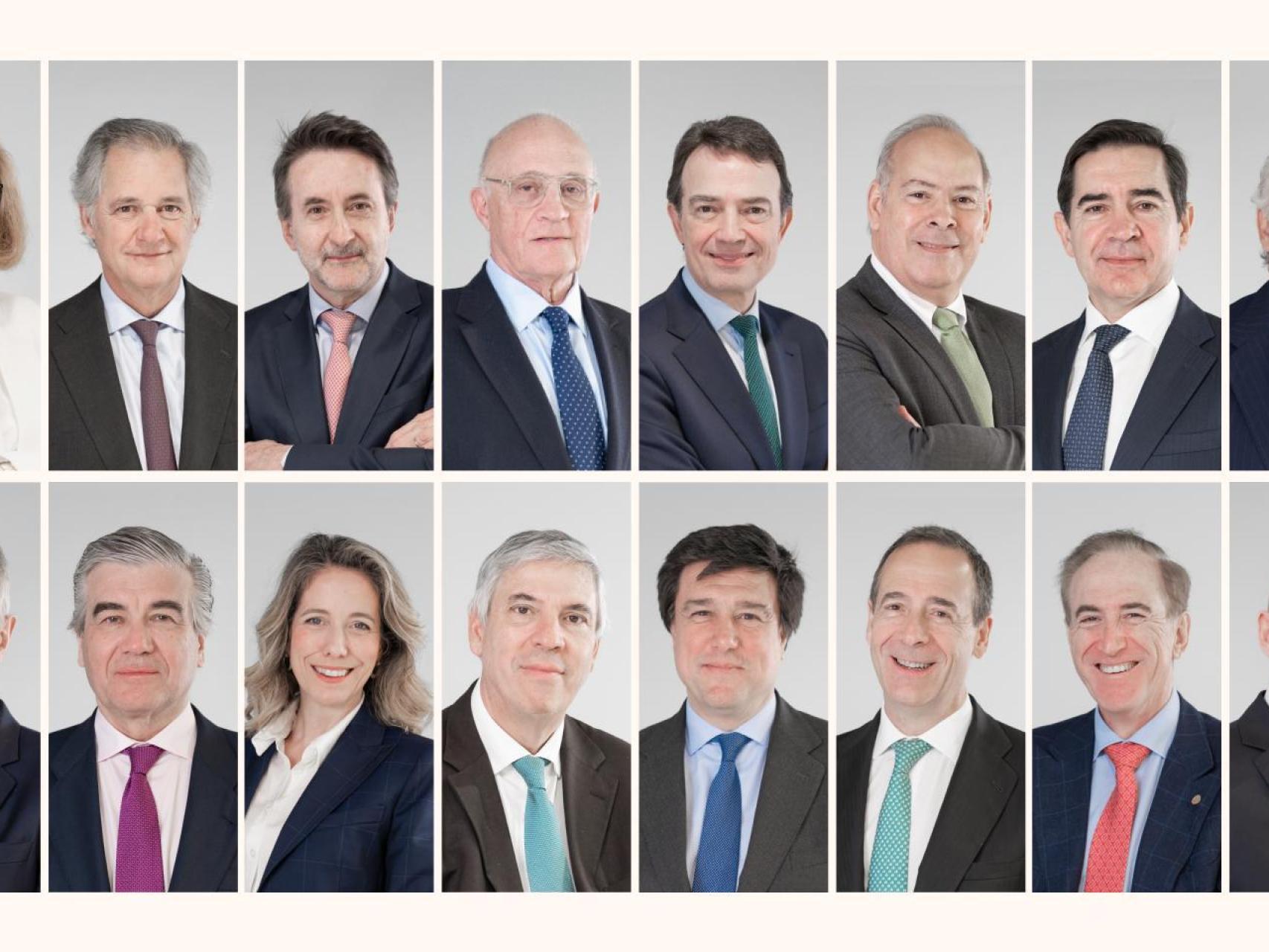 Retratos de quince líderes del IBEX35 y una del DAX vistos desde el gran salón del Wake Up, Spain!