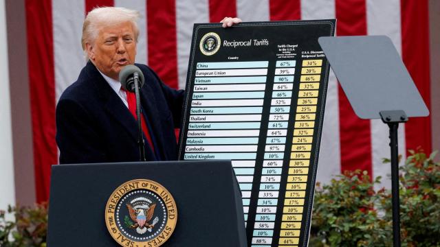 Donald Trump, la semana pasada en la Casa Blanca, presentando los aranceles.
