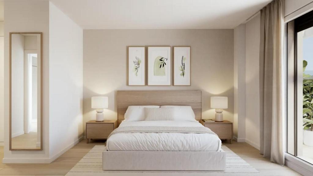 Interior habitación de vivienda FonteXaz.