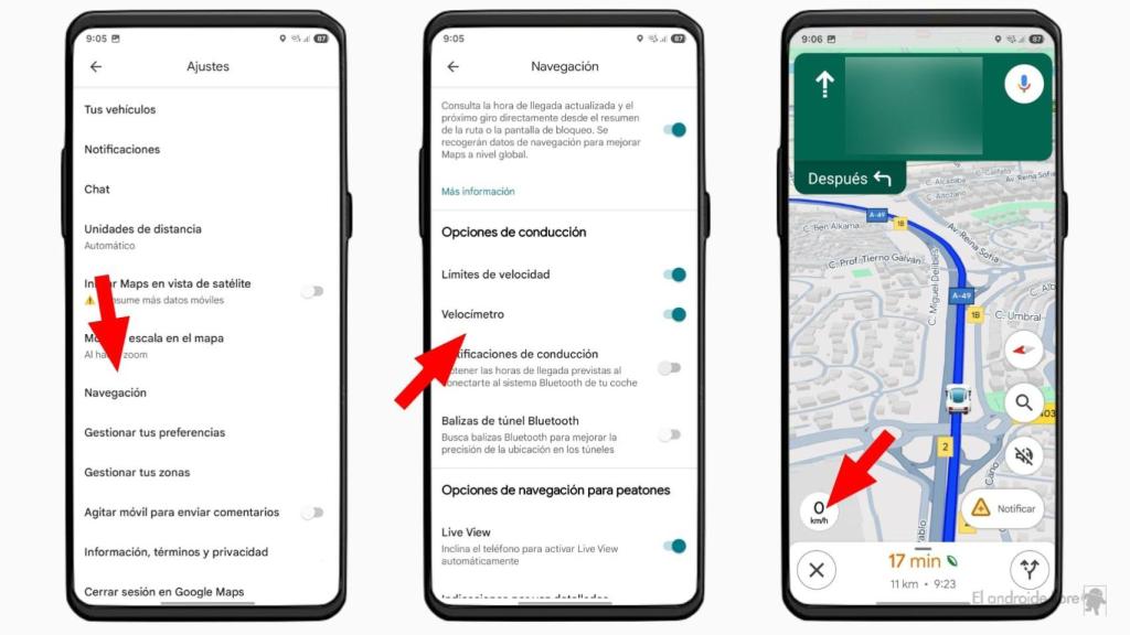 Velocímetro en Google Maps