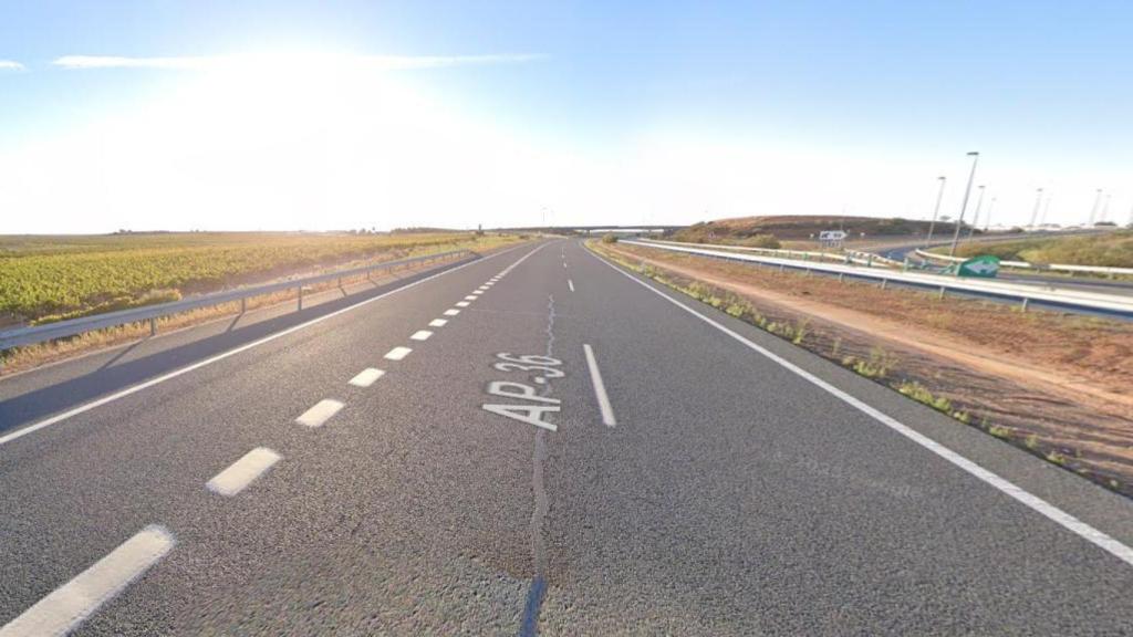 Kilómetro 52 de la AP-36. Foto: Google Maps.