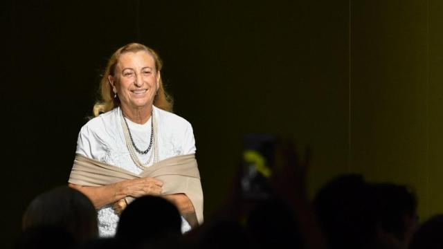 La diseñadora en la presentación de su colección durante los desfiles Primavera/Verano 2019 en Milán.