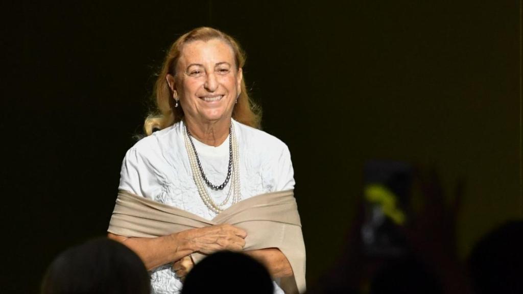 La diseñadora en la presentación de su colección durante los desfiles Primavera/Verano 2019 en Milán.