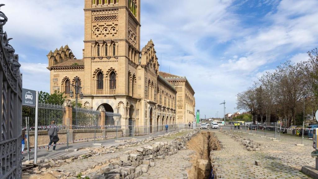 Obras en la estación de trenes de Toledo donde ha aparecido un 'muro' romano