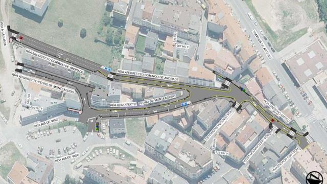 Plano de las calles afectadas por la urbanización