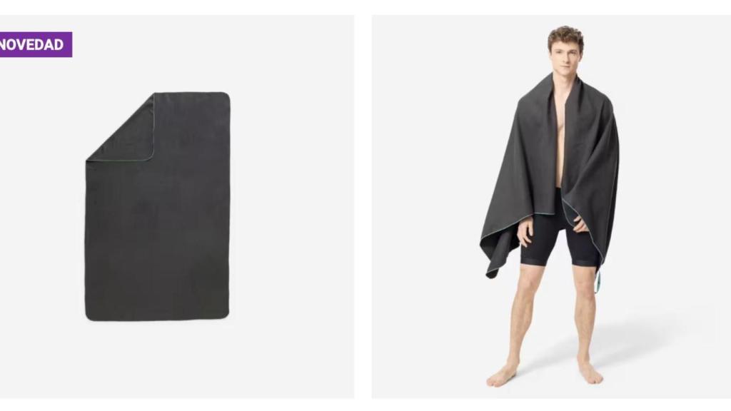 Toalla Negro Microfibra Ultracompacta Talla XL.