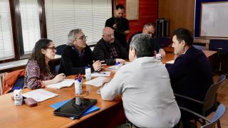 El secretario de Organización del PSOECyL, Daniel de la Rosa, durante su reunión con UGT y CCOO de este viernes