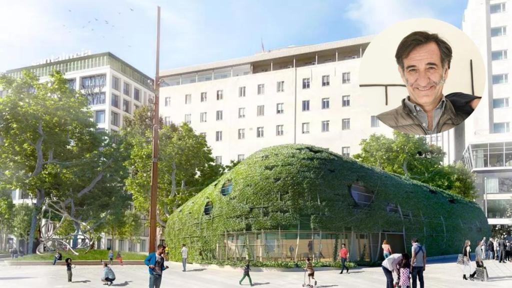 Render del Café Cervantes de Plaza España y El Patillas, su actual propietario.