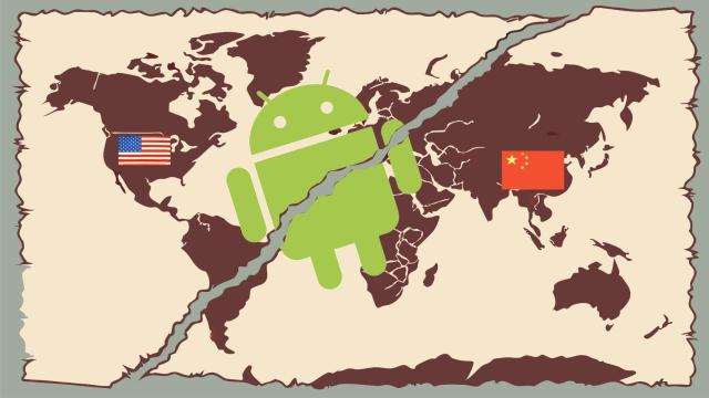 Montaje de Android entre China y Estados Unidos