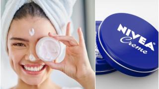 Mujer con crema en la cara.