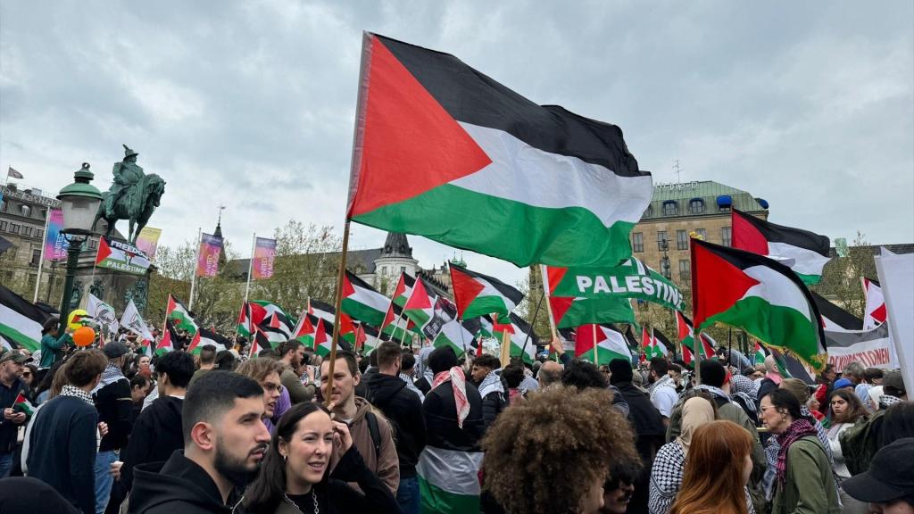 Protestas por la participación de Israel en Eurovisión en Malmö el año pasado.
