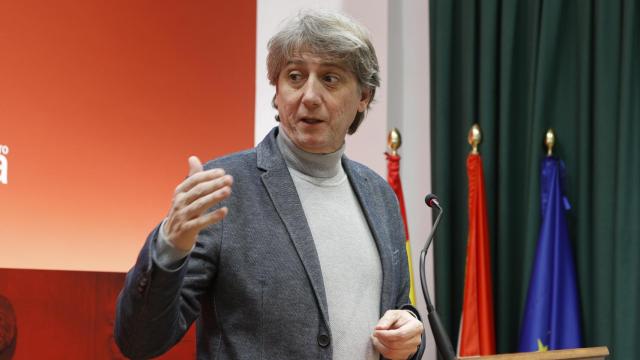 El secretario general del PSOE de Castilla y León, Carlos Martínez, durante su intervención de este viernes en Soria