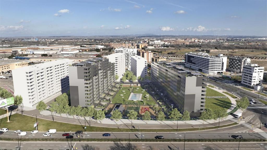 Edificios de obra nueva en avenida Cataluña, en Zaragoza.