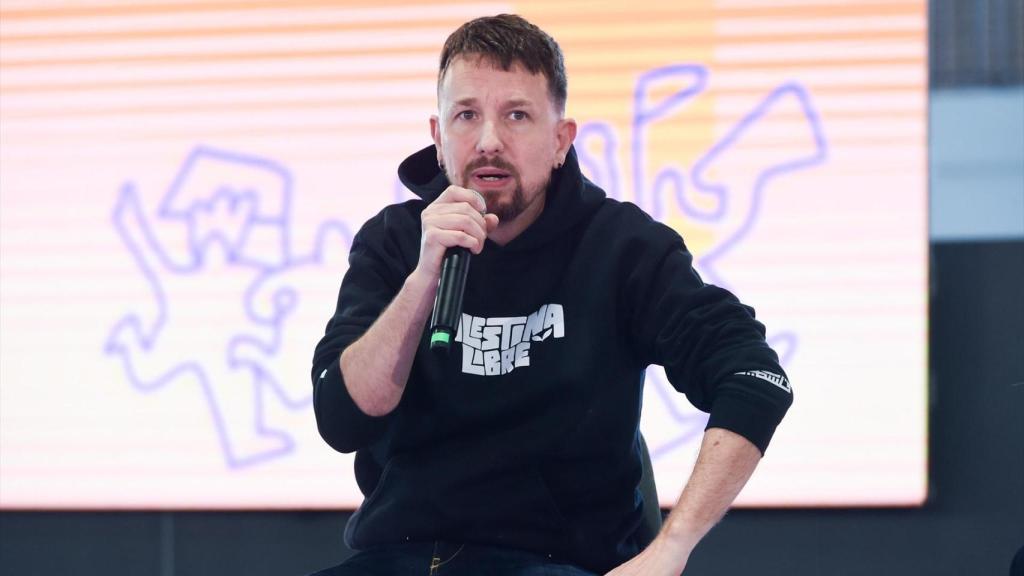 El exvicepresidente del Gobierno Pablo Iglesias, este viernes en Madrid durante la apertura de la quinta asamblea ciudadana de Podemos.