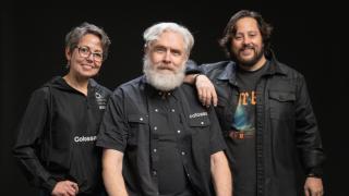 De izquierda a derecha, Beth Shapiro, George Church y Ben Lamm.