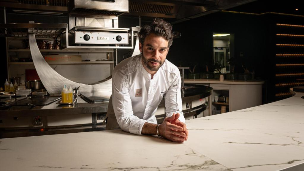 El chef Javier Aranda en su restaurante Gaytán.