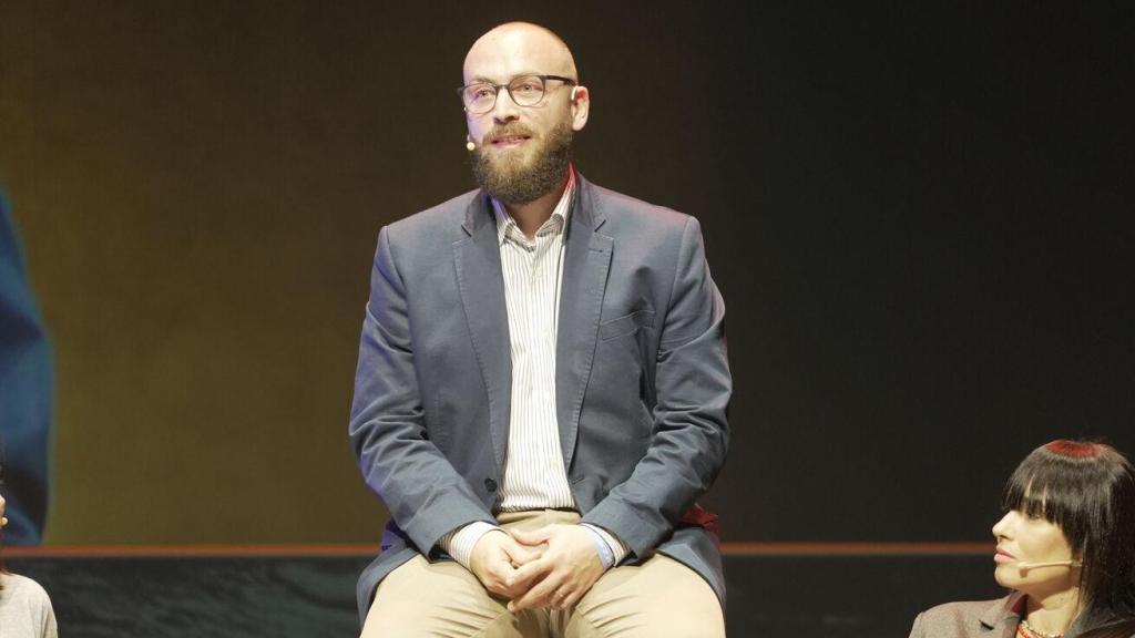 Sergio Plaza, vecino de Paiporta, en el Congreso para jóvenes de la Fundación LQDVI. EE