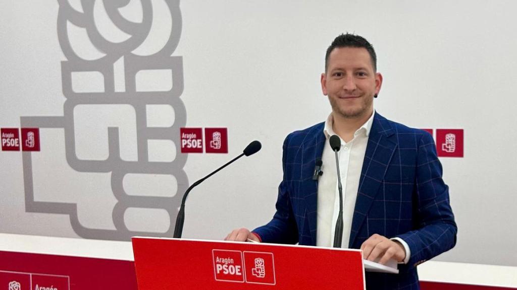 Jesús Morales, este sábado en la sede del PSOE-Aragón.