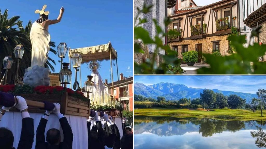 Una imagen de la Semana Santa y dos zonas de la localidad abulense