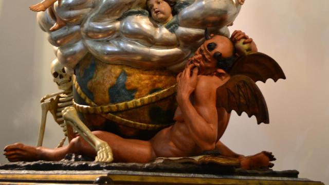 Detalle de 'La Diablesa', la talla barroca atribuida a Nicolás de Bussy (1640-1706).