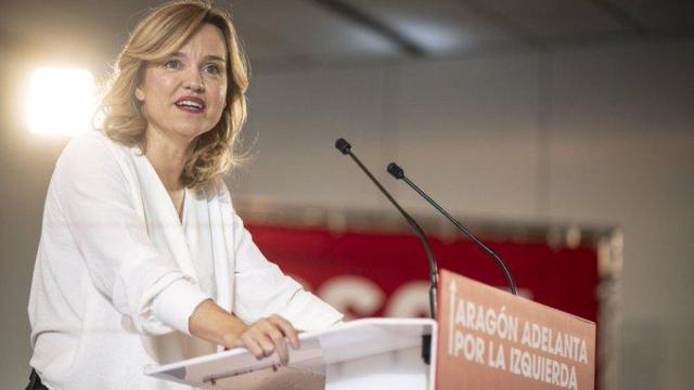 La ministra Pilar Alegría, durante un reciente acto como secretaria general del PSOE de Aragón.