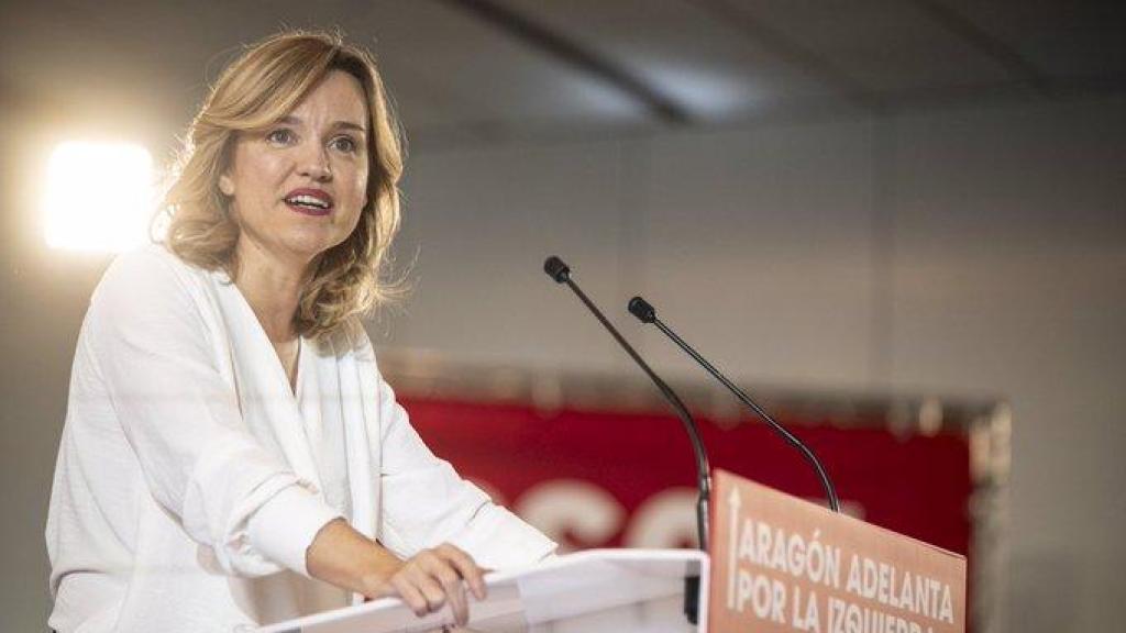 La ministra Pilar Alegría, durante un reciente acto como secretaria general del PSOE de Aragón.