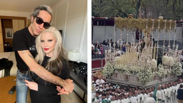 Alaska y Mario Vaquerizo visitan la Semana Santa de Málaga.