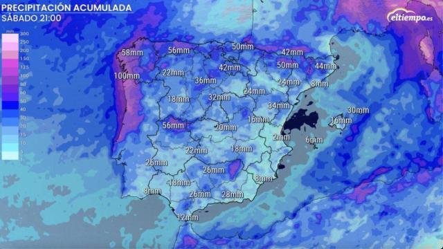 Acumulados previstos hasta el sábado 19