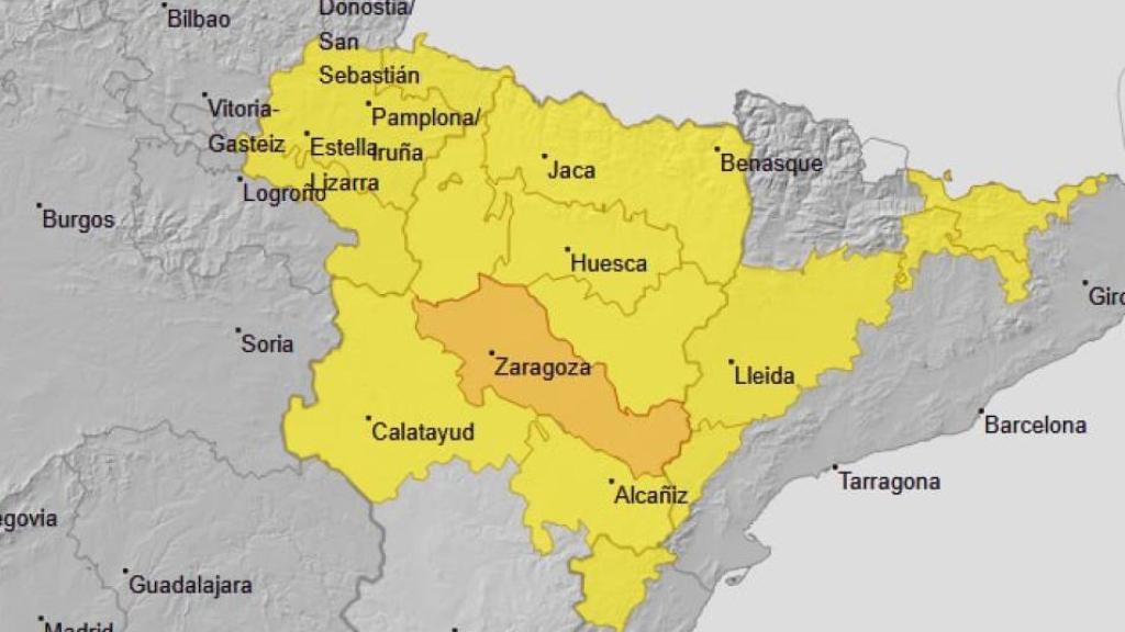 Avisos por lluvias y tormentas en Aragón, 14 de abril.