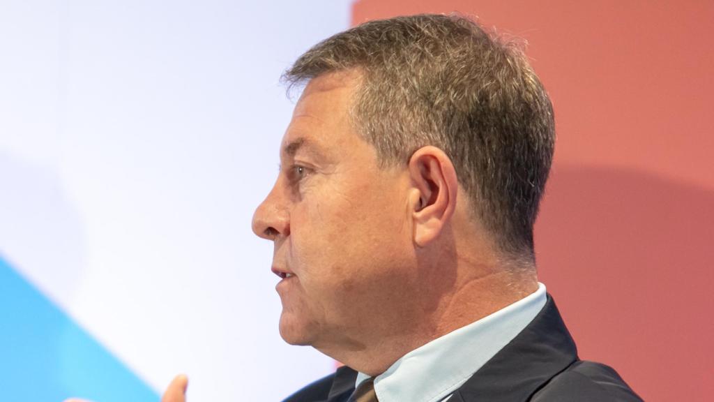 Page, este lunes durante su participación en un desayuno informativo en Zaragoza.