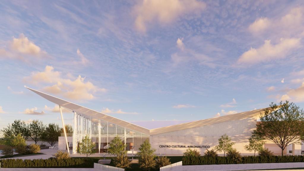 La fachada del futuro Centro de Cultura Aeronáutica de San Javier.