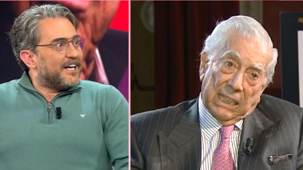 Máximo Huerta y una imagen de Vargas Llosa en 'El programa de Ana Rosa'.