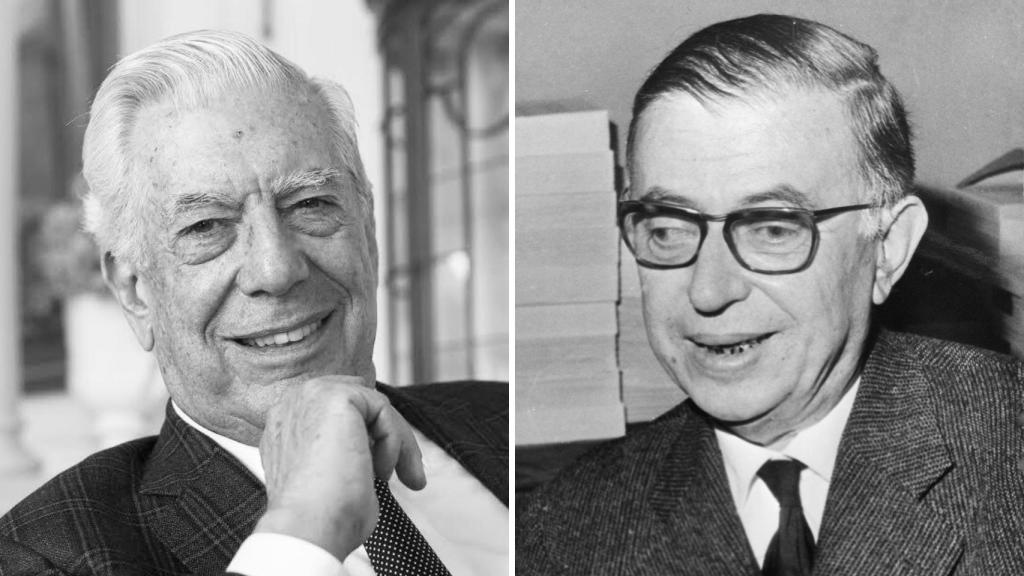 Mario Vargas Llosa y Jean-Paul Sartre
