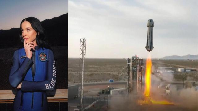 Montaje de Katy Perry y la nave NS-31.