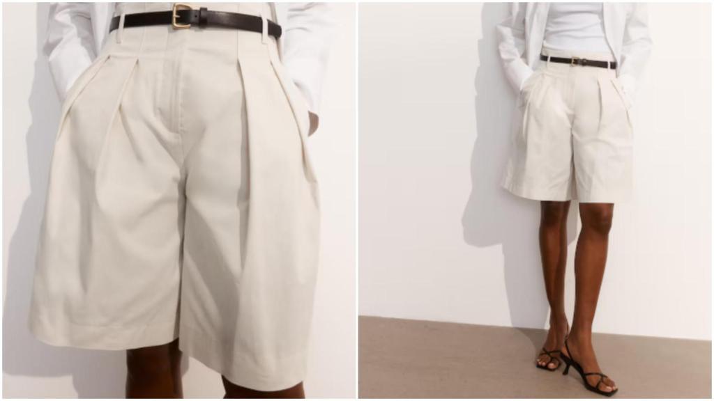 Bermuda plisada de H&M. Ref: 1253216001