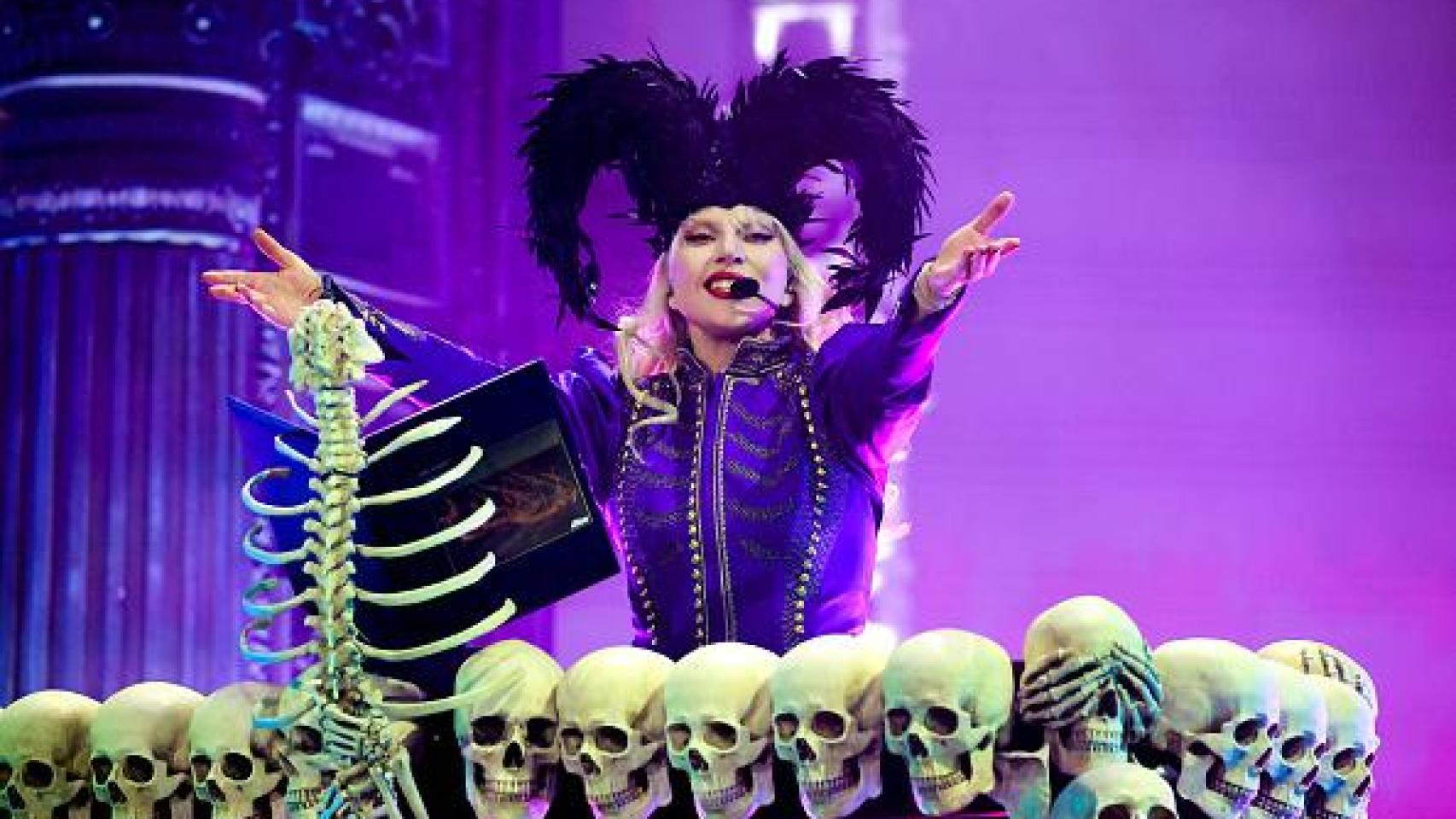 Lady Gaga durante su actuación en Coachella.