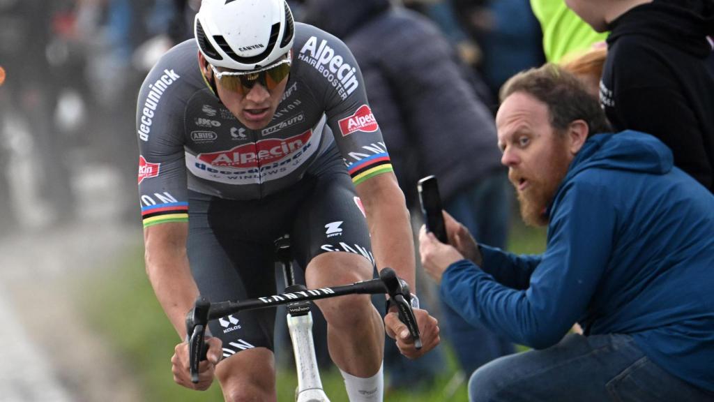 Mathieu Van der Poel, en París-Roubaix.