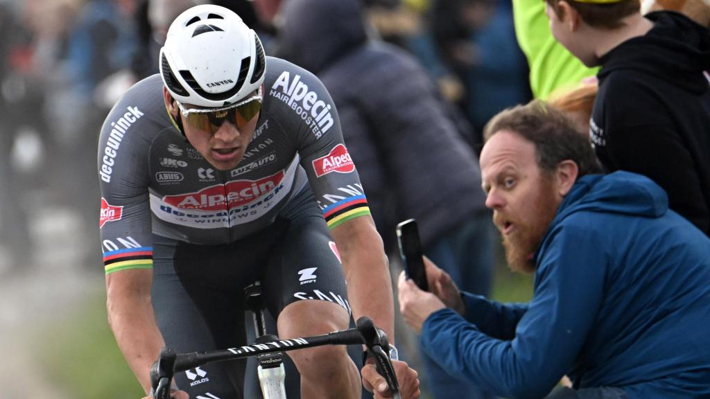 Mathieu Van der Poel, en París-Roubaix.